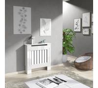 Furneo Modern High Gloss White Radiator Cover Small