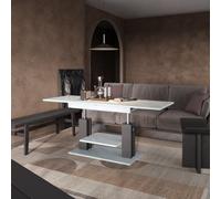 Furneo Moduvo, Marble Effect, Extending Coffee Table To Dining Table 120Cm - 170Cm