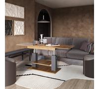Furneo Moduvo, Oak Halifax Effect, Extending Coffee Table To Dining Table 120Cm - 170Cm