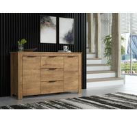 Furneo Sideboard Cabinet Oak Dark Effect Modern Cupboard Prestigio 06