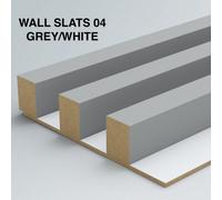 Furneo Wall Slats Decorative Wooden Panels Lamele Grey On White 240Cmx88Cm