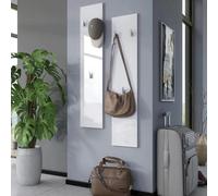 Furneo White High Gloss Coat Rack Set Of 2 Wall Panel Hallway Hanger Corido 01