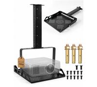 Furnetra Projector Ceiling Mount, Height Adjustable & Swivel, Universal Projector Mount for Ceiling and Wall, up to 10 kg Load Capacity, with Hidden Cable Management for Home Cinema & Office, Black