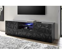 FurniComp LTD Funicomp Evora 2 Door 1 Drawer Grey Gloss Large Tv Stand
