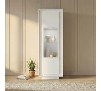FurniComp LTD Furnicomp Berlin 1 Door 67Cm Matt White Glass Display Cabinet