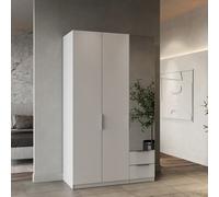 FurniComp LTD Furnicomp Chicago 3 Door 2 Drawer Matt White 120Cm Mirrored Triple Wardrobe