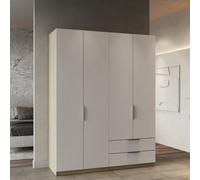FurniComp LTD Furnicomp Chicago 4 Door 2 Drawer Space Saving 160Cm Matt White & Oak Effect Wardrobe