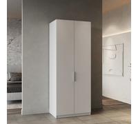 FurniComp LTD Furnicomp Chicago Matt White 2 Door 80Cm Narrow Compact Wardrobe