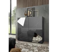 FurniComp LTD Furnicomp Giulia 2 Door Grey Gloss Tall Sideboard/highboard With Mirrors