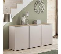 FurniComp LTD Furnicomp Lisbon 3 Door 180Cm Cashmere And Oak Sideboard