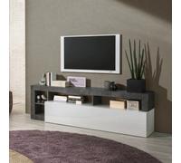 FurniComp LTD Furnicomp Lorenzo 184Cm White Gloss And Anthracite Tv Stand