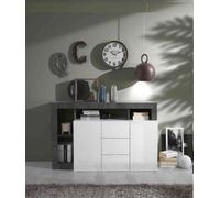 FurniComp LTD Furnicomp Lorenzo 2 Door 3 Drawer White Gloss And Anthracite Sideboard