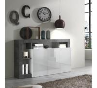 FurniComp LTD Furnicomp Lorenzo 3 Door White Gloss And Anthracite Sideboard