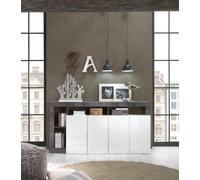 FurniComp LTD Furnicomp Lorenzo 4 Door White Gloss And Anthracite Sideboard