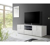 FurniComp LTD Furnicomp Lyon 2 Door 1 Drawer Large White Gloss Tv Unit