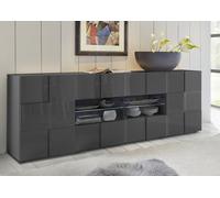 FurniComp LTD Furnicomp Lyon 2 Door 4 Drawer Large Grey Gloss Sideboard