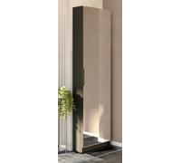 FurniComp LTD Furnicomp Reflex Matt Black Tall Mirrored Shoe Cabinet