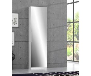 FurniComp LTD Furnicomp Reflex White Tall Mirrored Shoe Cabinet