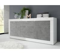 FurniComp LTD Furnicomp Selene 2 Door 3 Drawer White Gloss And Concrete Grey Sideboard