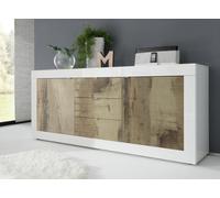 FurniComp LTD Furnicomp Selene 2 Door 3 Drawer White Gloss And Pero Oak Sideboard