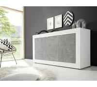 FurniComp LTD Furnicomp Selene 3 Door White Gloss And Concrete Grey Sideboard