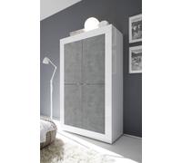 FurniComp LTD Furnicomp Selene Large 4 Door White Gloss And Grey Tall Sideboard/highboard