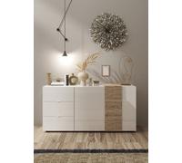 FurniComp LTD Furnicomp Seville 2 Door 3 Drawer White Gloss And Cadiz Oak Sideboard