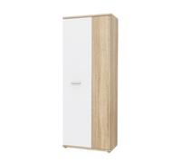 FurniComp LTD Furnicomp Variant Multipurpose White And Oak Tall 2 Door Storage Utility Cupboard