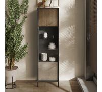 FurniComp LTD Furnicomp Venice 1 Door Grey And Mercure Oak Glass Display Cabinet