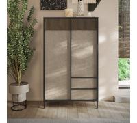 FurniComp LTD Furnicomp Venice 2 Door 2 Drawer Grey And Mercure Oak Tall Sideboard/highboard