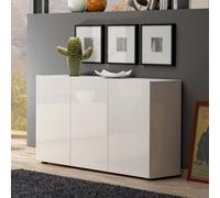 FurniComp LTD Furnicomp Vida 3 Door 135Cm White Gloss Sideboard