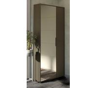 FurniComp LTD Furnicomp Zurich 2 Door Black Large Tall Mirrored Shoe Storage Cabinet