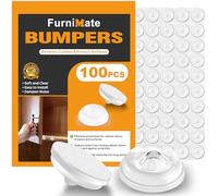 FurniMate Cabinet Bumper Pack - 100pcs Clear Soft Close Cabinet Door Bumpers - 0.5" x 0.2" - Modern Style - Polyurethane Material - Door Mount - 100 Items