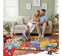 Furnish my Place 740 ABC with Numbers ABC Area Rug for Kids, Educational Alphabet Letter & Numbers, Multicolor (3'3"x5' Oval)