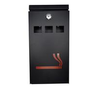 Furnished Black Steel Cigarette Bin Wall Mounted Ashtray Outdoor Ash Tray