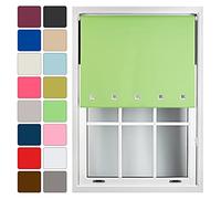 FURNISHED Blackout Blinds Roller Shade Window Blind with Chrome Square Eyelets Customized Width Made to Measure, Lime Green, 120cm x 165cm