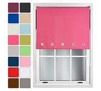 FURNISHED Blackout Blinds Roller Shade Window Blind with Chrome Square Eyelets Customized Width Made to Measure, Fuchsia, 90cm x 210cm