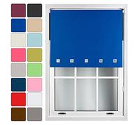 FURNISHED Blackout Blinds Roller Shade Window Blind with Chrome Square Eyelets Customized Width Made to Measure, Blue, 180cm x 165cm