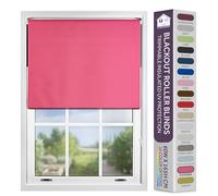 FURNISHED Blackout Roller Blind + Metal Fittings, Fuchsia Pink, 170W x 165L cm