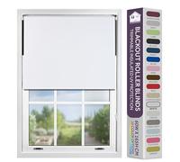 FURNISHED Blackout Roller Blind with Metal Fittings Trimmable Insulated Thermal Fabric Heavy-duty Easy Install Brackets Window Roller Blinds - White, 85W x 210H cm