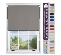 FURNISHED Blackout Roller Blind with Metal Fittings Trimmable Insulated Thermal Fabric Heavy-duty Easy Install Brackets Window Roller Blinds - Dark Grey, 80W x 165H cm