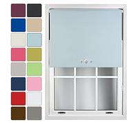 FURNISHED Blackout Roller Blind with Triple Diamond Eyelets Made to Measure, Duck Egg Blue, 150cm x 165cm