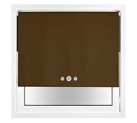 FURNISHED Blackout Roller Blind with Triple Eyelets & Metal Fittings Trimmable - Brown, 200W x 210H cm