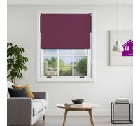 Furnished Blackout Roller Blinds - Aubergine Trimmable Blind For Windows And Doors (W)240Cm (L)165Cm