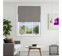 Furnished Blackout Roller Blinds - Dark Grey Trimmable Blind For Windows And Doors (W)145Cm (L)210Cm