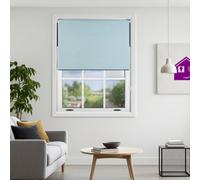 Furnished Blackout Roller Blinds - Duck Egg Blue Trimmable Blind For Windows And Doors (W)185Cm (L)165Cm