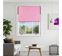 Furnished Blackout Roller Blinds - Pink Trimmable Blind For Windows And Doors (W)205Cm (L)210Cm