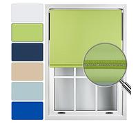 FURNISHED Blackout Roller Blinds with Decorative Diamond Braiding Design Easy Install Cut to Size Made to Measure Blind, Lime Green, 150W x 165L cm