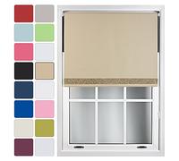 FURNISHED Blackout Roller Blinds with Decorative Glitter Trim Thermal Easy Install Sparkly Blind Made to Measure Up to 150cm x 165cm - Cappuccino + Gold Glitter