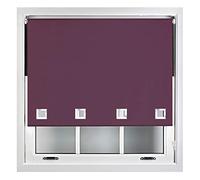 FURNISHED Blackout Roller Blinds with Large Square Eyelets - Made to Measure - Aubergine 150cm x 165cm